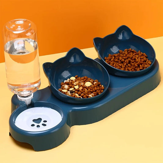 Tilted Cat Feeding Station