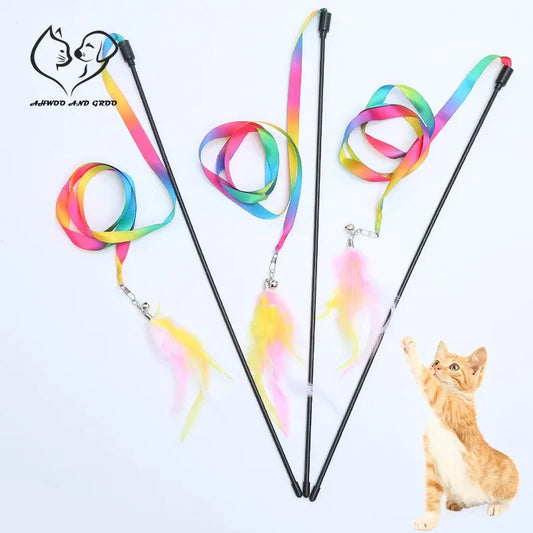 Interactive Feather Cat Teaser Wand